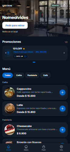 Página pública de Gestion